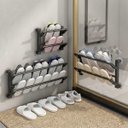 Ver imagem 2 de Suporte Organizador Sapatos Toalhas Sandalias Parede Banheiro Quarto Closet Lavanderia Sala Casa Mul