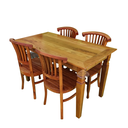 Ver imagem 1 de Mesa de Jantar Madeira de Demolição 1,40 x 0,70 com 4 Cadeiras Leque Sudeste Rustico