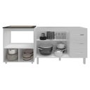 Ver imagem 4 de Balcão Armário Cozinha Gabinete de Pia 120 Cm Bruna e Balcão para Fogão Cooktop 5 e Forno Bocas