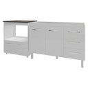 Ver imagem 1 de Balcão Armário Cozinha Gabinete de Pia 120 Cm Bruna e Balcão para Fogão Cooktop 5 e Forno Bocas