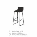 Ver mais imagens de Conjunto 3 Banquetas Dubai em Couro Preto e Base Preta