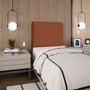 Ver imagem 2 de Cabeceira Estofada Solteiro Luna 90cm Suede Terracota