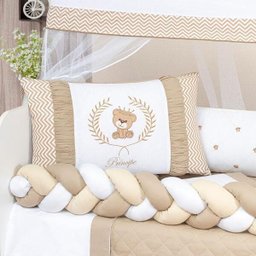 Kit Berço Trança Completo Urso Teddy Bege 12 Peças - 4