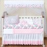 Kit Berço Trança Nuvem Menina 14 Peças Com Saia Box Rosa - 1