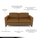 Ver imagem 3 de Sofá Sala de Estar Living 3 Lugares 240cm Presley Pés Madeira Couro Caramelo G52 - Gran Belo