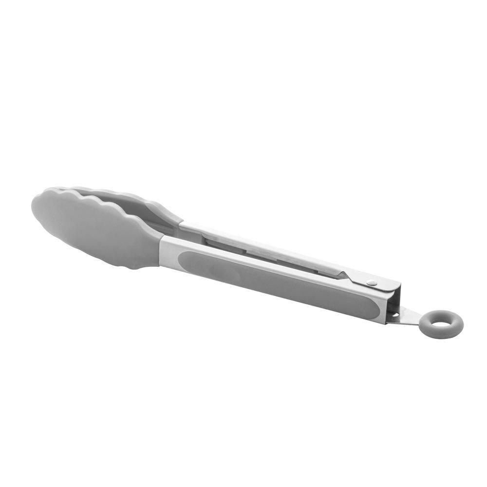 Pinça de Silicone com Cabo de Aço Inox Cinza 28,5cm - Lyor