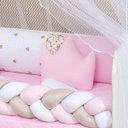 Ver imagem 3 de Jogo De Berço Completo Rosa 14 Peças Com Saia Box E Lençol