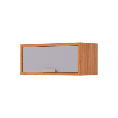 Armário Aéreo Cozinha Modulado Esplendida Geladeira C/ 1 Portas Basculante 80cm Cinamomo/platina
