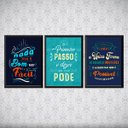 Ver imagem 2 de kit 3 Quadros Frases Motivacionais Corporativas 45x34cm - com vidro:Madeira preta