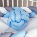 Ver imagem 3 de Kit Berço 11 Peças Azul Claro Com Almofada De Nó