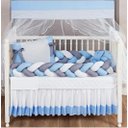 Ver imagem 1 de Kit Berço 11 Peças Azul Claro Com Almofada De Nó