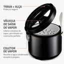 Ver mais imagens de Panela Elétrica de Arroz Mondial Pe-30-6X Top View 6X Preto 500W 110V