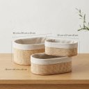 Ver imagem 6 de Cestos Organizadores Decorativos com Forro em Tecido Kit 3 – Conjunto Multiuso para Banheiro, Quarto