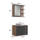 Ver imagem 2 de Conjunto Gabinete de Banheiro Suspenso com Espelho 68cm Emovell