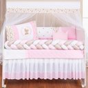 Ver imagem 1 de Kit Berço Protetor Impermeável 14 Peças Menina Completo Rosa