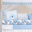 Ver imagem 2 de Kit Berço Trança Completo Baby Azul 12 Peças