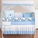 Ver imagem 1 de Kit Berço Trança Completo Baby Azul 12 Peças