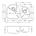 Ver imagem 4 de Cuba de Cozinha Aço Inox 1mm Escovado C205 78,2x49,5x22,8 Cm