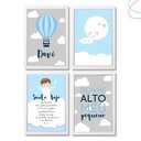 Ver imagem 1 de 4 Quadros Decoração Quarto Menino Nuvem e Balão Santo Anjo:branca
