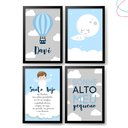 Ver imagem 2 de 4 Quadros Decoração Quarto Menino Nuvem e Balão Santo Anjo:branca