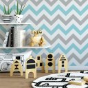 Ver imagem 4 de Papel de Parede Chevron Cinza e Azul Bebê - 3,00x0,50m