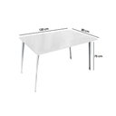Ver imagem 2 de Conjunto: Mesa Sala Jantar Iguaçu Tampo Madeirado C/ Vidro 80x120cm e 4 Cadeiras Portugal Cromado/