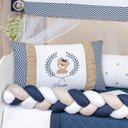 Ver imagem 4 de Kit Berço Trança Completo Urso Teddy Azul Marinho 12 Peças
