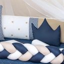 Ver imagem 5 de Kit Berço Trança Completo Urso Teddy Azul Marinho 12 Peças