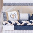 Ver imagem 2 de Kit Berço Trança Completo Urso Teddy Azul Marinho 12 Peças