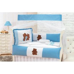 Kit Berço Menino Ursinhos Carinhosos Azul 10 Peças - 3