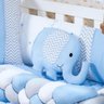 Kit Jogo de Berço 14 Peças Masculino Elefante Com Trança - 4