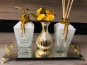 Ver imagem 1 de Kit Lavabo Luxo Dourado Branco 4 Peças Aromatizador Sabonete