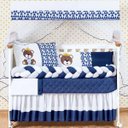 Ver imagem 1 de Kit Jogo Berço Urso Rei Menino Azul Marinho 13 Pçs Com Saia