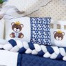 Kit Jogo Berço Urso Rei Menino Azul Marinho 13 Pçs Com Saia - 3