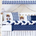 Ver imagem 2 de Kit Jogo Berço Urso Rei Menino Azul Marinho 13 Pçs Com Saia