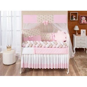 Kit Protetor De Berço Doce Bebê Lançamento 14 Peças Completo