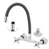 Torneira Misturador Cozinha Gourmet Parede Flexível Preto - 2