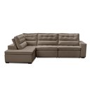 Ver imagem 3 de Sofá de Canto Retrátil e Reclinável com Molas 3,40x2,00 Esq Virginia Suede Capucino Adonai