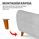 Ver imagem 5 de Sofá Vicenza 3 Lugares 200cm Bouclé Cinza Pés de Madeira Retrô para Sala de Estar