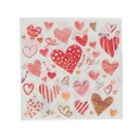 Ver imagem 7 de Guardanapo Estampado Corações Branco e Vermelho 20 Folhas 16cm - Tuut