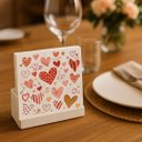 Ver imagem 2 de Guardanapo Estampado Corações Branco e Vermelho 20 Folhas 16cm - Tuut