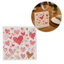 Ver imagem 1 de Guardanapo Estampado Corações Branco e Vermelho 20 Folhas 16cm - Tuut