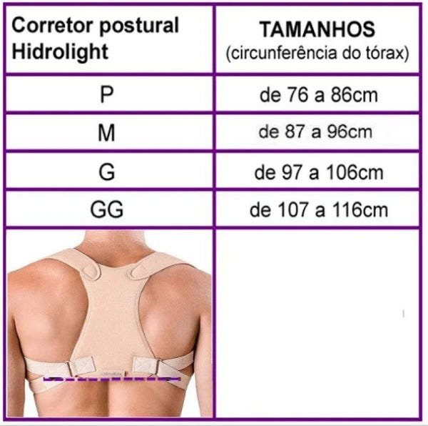 Corretor de Postura para As Costas Hidrolight Ajustável - G - 4