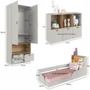 Ver imagem 3 de Cama Infantil Montessoriana Guarda Roupa 2 Portas e Cômoda Cor:arenas com Mel