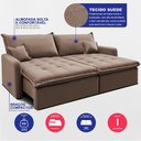 Ver imagem 3 de Sofá sem Caixa Retrátil 1,60m Softgel Luna Velusoft Castor Cama Inbox
