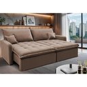 Ver imagem 1 de Sofá sem Caixa Retrátil 1,60m Softgel Luna Velusoft Castor Cama Inbox