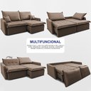 Ver imagem 5 de Sofá sem Caixa Retrátil 1,60m Softgel Luna Velusoft Castor Cama Inbox