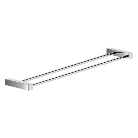 Toalheiro Duplo para Banheiro Escovado Troia Grego Metal 50cm