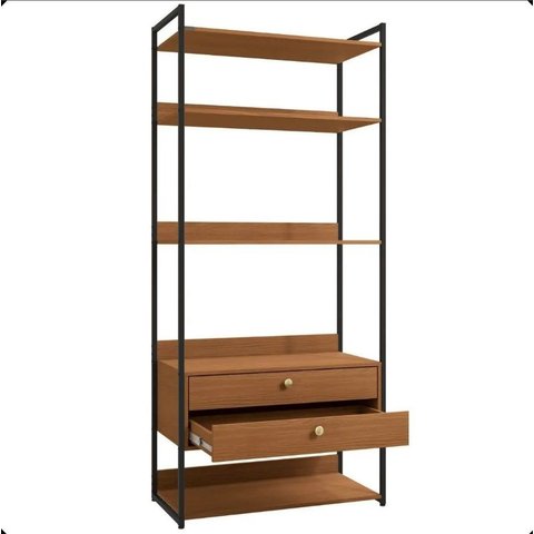 Armário/estante Maior Li049 Kappesberg 2 Gaveta Canela/preto