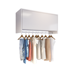 Armário Multiuso Suspenso com Cabideiro Delta:off White - 3